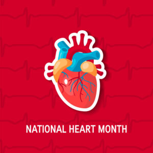 National Heart Month Concept In Flat Style